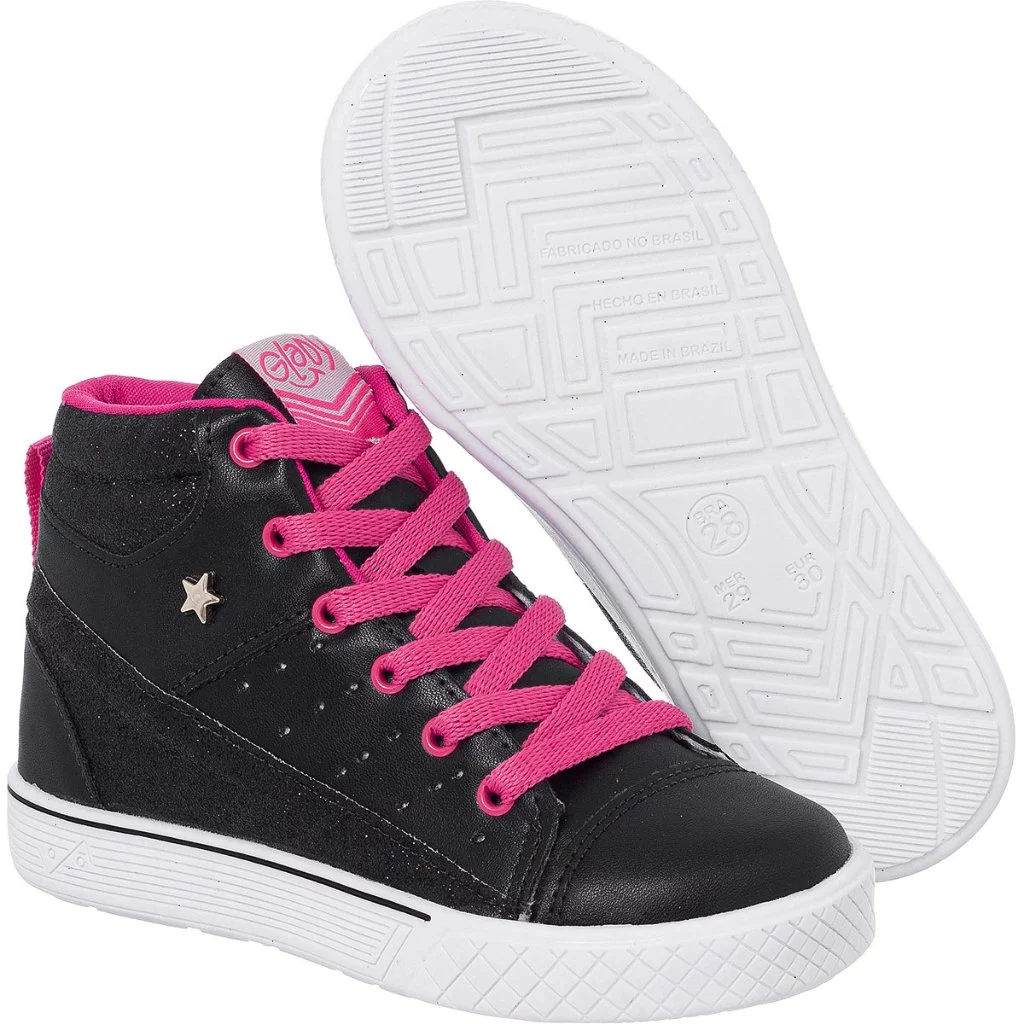 003 - Tênis Infantil Cano Alto Glitter