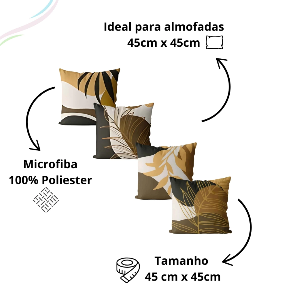 004 - Kit 4 Capas de Almofadas Decorativas